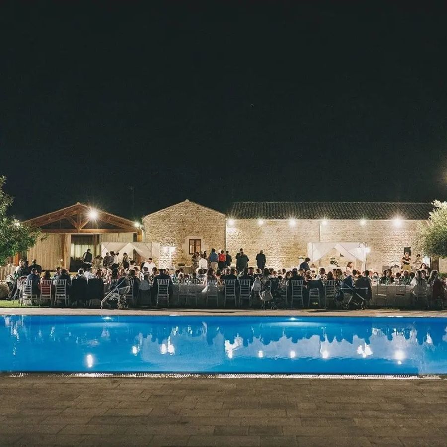 Courtyards and olive trees at Casale Graffetta, Ispica