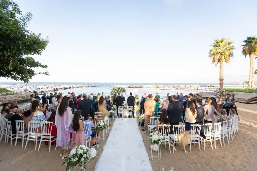 The palm grove and beach at Palm Beach, Casteldaccia